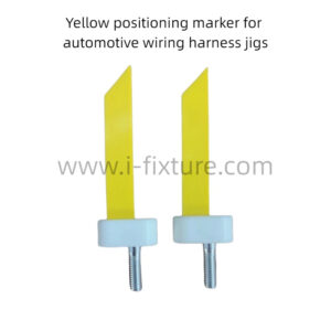 Yellow positioning marker for automotive wiring harness jigs